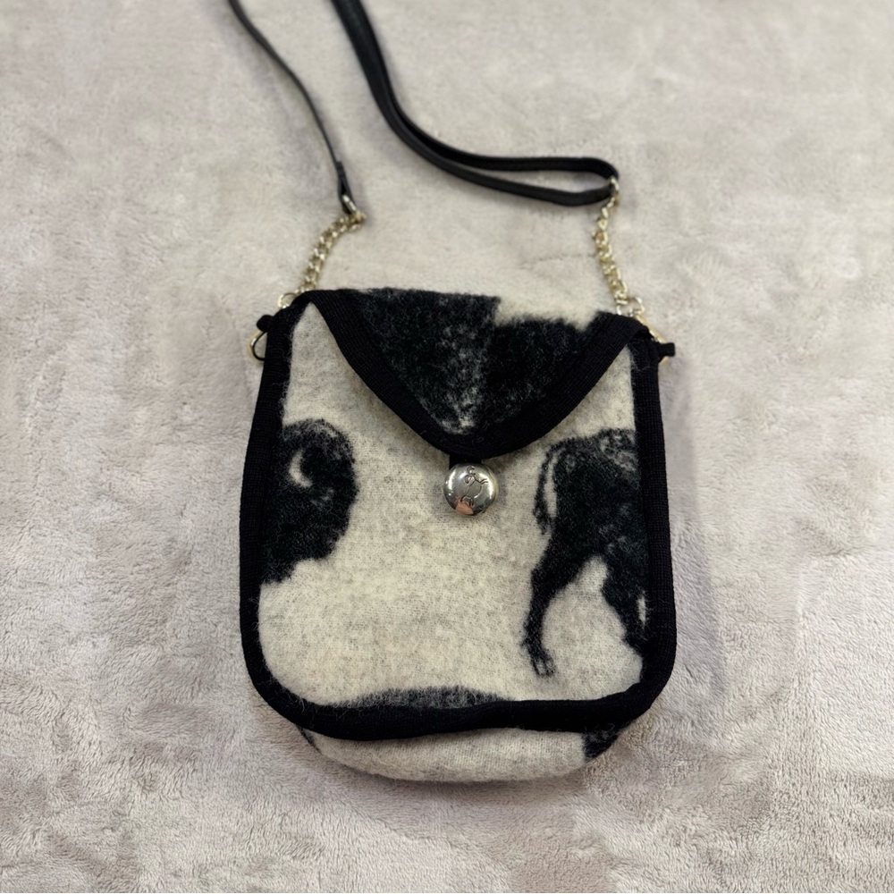 Joyce Onarheim Boe Legacy Collection Wool Buffalo Print purse